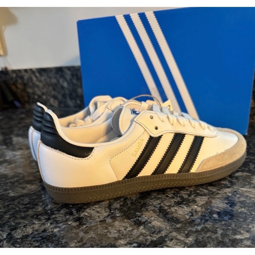 Adidas Samba OG W White Black Granite Gum Sneakers IG9030 Womens Size 6 NEW - Picture 4 of 9